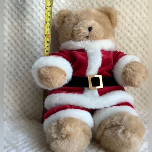 Michaels Tan Bear in Red Santa Santa Suit Stuffed Animal Plush Toy - Picture 7 of 7